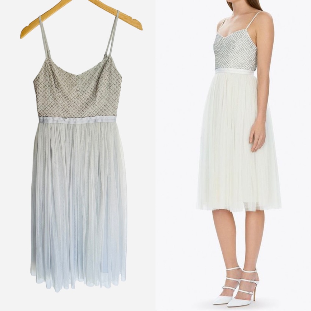 Needle & Thread 2 Coppelia Ballet Beaded Tulle Dress in Porcelain Blue Size 4